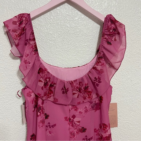 NWT Anthropologie BHLDN Elara Ruffle Chiffon Floral Maxi Dress - Picture 6 of 9